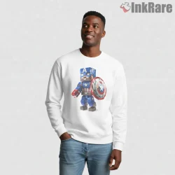Minecraft Captain America Block Hero Crossover Shirt on graphic shirt for men graphic tee