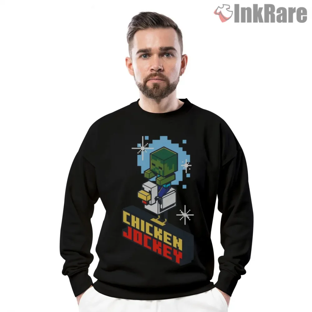 Minecraft Chicken Jockey Retro Arcade Style Shirt on graphic shirt for men graphic tee