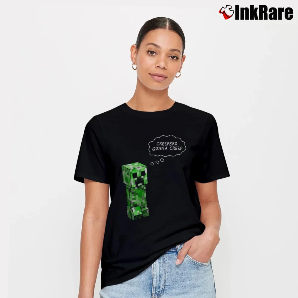Women’s Minecraft Creepers Gonna Creep T-Shirt in black | Soft, Flattering Fit