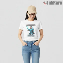 Minecraft Diamond Warrior Armor Hero Shirt on white short sleeve shirt for women graphic tee