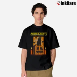 Men’s Minecraft Halloween Black Cat On Pumpkin Classic T-Shirt in black | Soft, Breathable Everyday Wear
