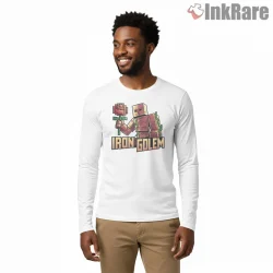 Minecraft Iron Golem Village Protector Hero Shirt on white long sleeve shirt for men graphic tee