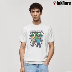 Men’s Minecraft Midnight Chase Classic T-Shirt in white | Soft, Breathable Everyday Wear