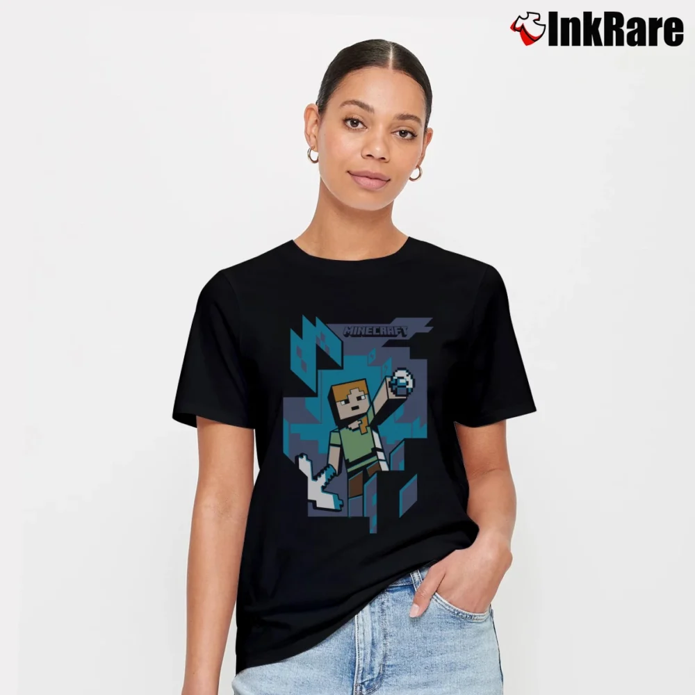 Women’s Minecraft Mine Alex Gamer Signature T-Shirt in black | Soft, Flattering Fit
