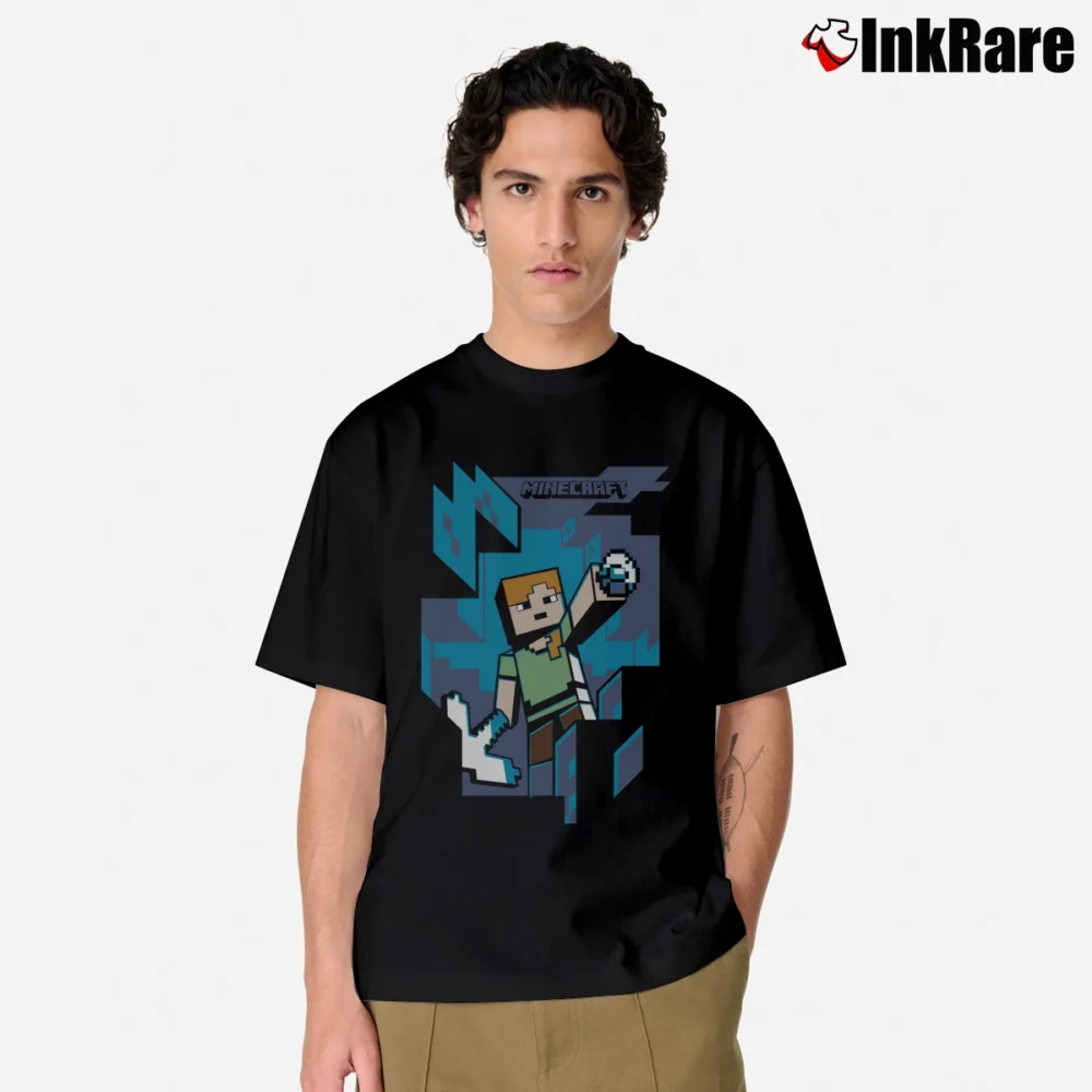 Men’s Minecraft Mine Alex Classic T-Shirt in black | Soft, Breathable Everyday Wear