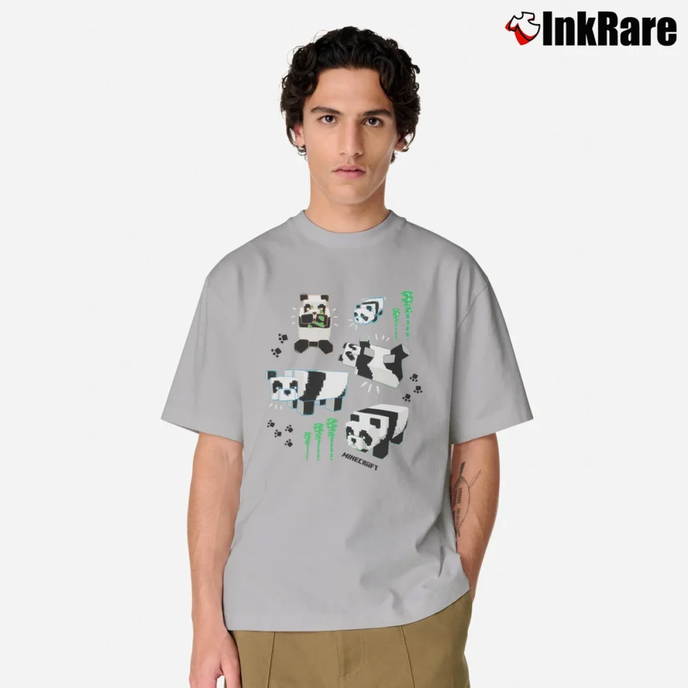 Men’s Minecraft Panda Party Girls Classic T-Shirt in sport grey | Soft, Breathable Everyday Wear