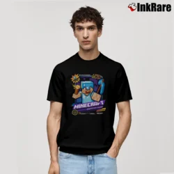 Men’s Minecraft Steve's Adventure 16 Bit Classic T-Shirt in black | Soft, Breathable Everyday Wear