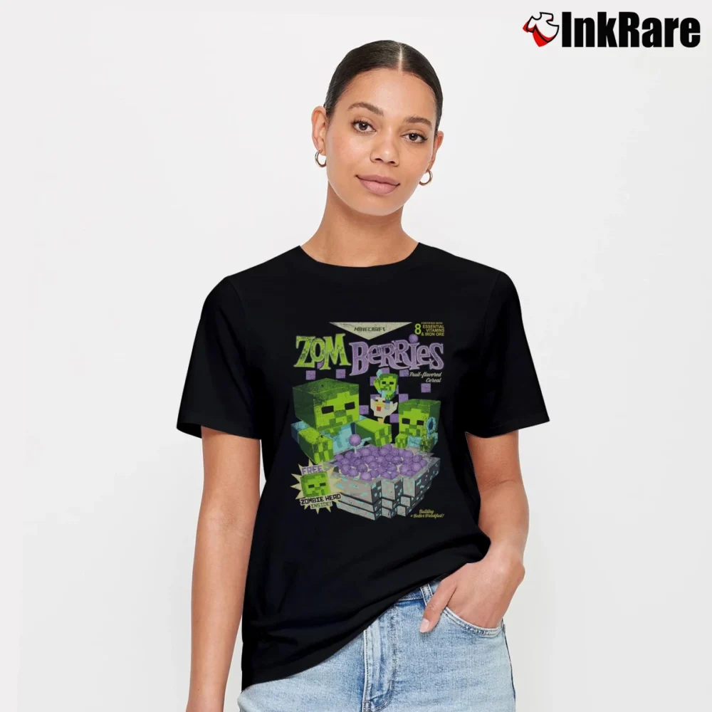 Women’s Minecraft Zom Berries Cereal T-Shirt in black | Soft, Flattering Fit