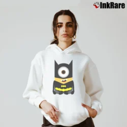 Women’s Minion Batman Cartoon Parody DC Comics Cozy Hoodie in white | Warm, Structured, Stylish