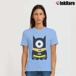 Women’s Minion Batman Cartoon Parody DC Comics Signature T-Shirt in light blue | Soft, Flattering Fit