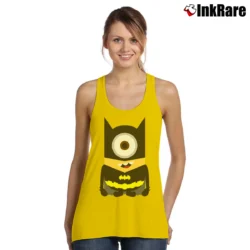 Women’s Minion Batman Cartoon Parody DC Comics Tank Top in yellow | Lightweight, Movement-Friendly