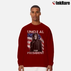 Men’s Ministry Uncle Al For President Long-Sleeve Shirt in maroon | Sleek, Lightweight, Year-Round Wear