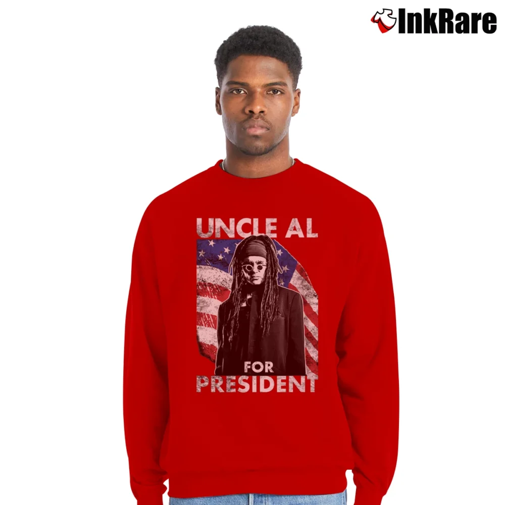 Men’s Ministry Uncle Al For President Crewneck Sweatshirt in red | Cozy Fabric, Clean Style