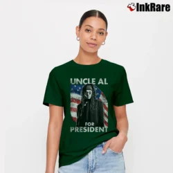 Women’s Ministry Uncle Al For President Signature T-Shirt in forest green | Soft, Flattering Fit