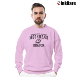 Men’s Minnesota State University Moorhead Dragons Retro College Crewneck Sweatshirt in light pink | Cozy Fabric, Clean Style