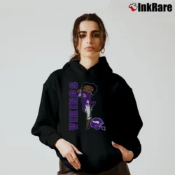 Women’s Minnesota Vikings Betty Boop NFL Football Cozy Hoodie in black | Warm, Structured, Stylish