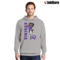 Men’s Minnesota Vikings Betty Boop NFL Football Pullover Hoodie in sport grey | Cozy, Durable, Modern Fit