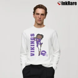 Men’s Minnesota Vikings Betty Boop NFL Football Long-Sleeve Shirt in white | Sleek, Lightweight, Year-Round Wear