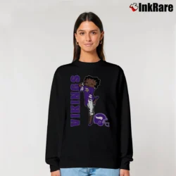 Women’s Minnesota Vikings Betty Boop NFL Football Relaxed Sweatshirt in black | Soft, Laid-Back Vibe