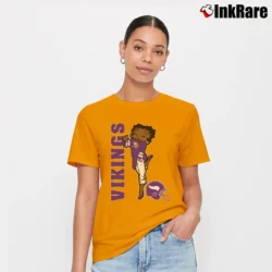 Women’s Minnesota Vikings Betty Boop NFL Football Signature T-Shirt in orange | Soft, Flattering Fit