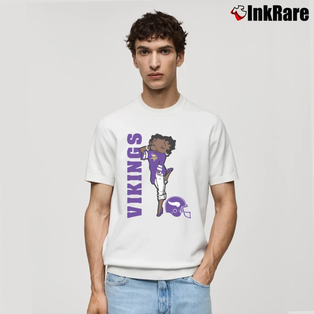 Men’s Minnesota Vikings Betty Boop NFL Football Classic T-Shirt in white | Soft, Breathable Everyday Wear