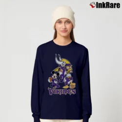Women’s Minnesota Vikings Mickey Mouse Donald Goofy Football Long-Sleeve Top in navy | Sleek, Versatile, All-Season
