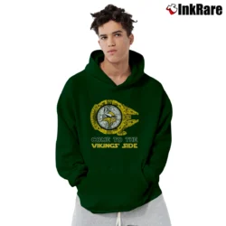 Men’s Minnesota Vikings NFL Star Wars Super Bowl Fan Gift Pullover Hoodie in forest green | Cozy, Durable, Modern Fit