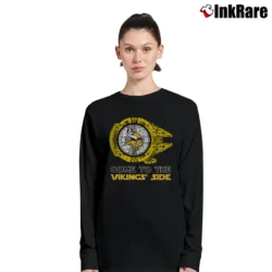 Women’s Minnesota Vikings NFL Star Wars Super Bowl Fan Gift Long-Sleeve Top in black | Sleek, Versatile, All-Season