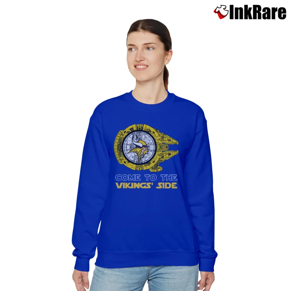 Women’s Minnesota Vikings NFL Star Wars Super Bowl Fan Gift Relaxed Sweatshirt in royal blue | Soft, Laid-Back Vibe