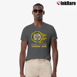 Men’s Minnesota Vikings NFL Star Wars Super Bowl Fan Gift V-Neck Tee in charcoal | Sharp, Breathable, Everyday Staple