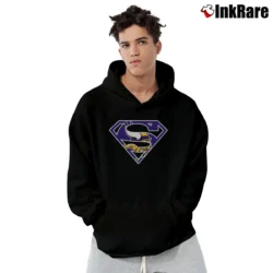 Men’s Minnesota Vikings x Superman Fan Design Pullover Hoodie in black | Cozy, Durable, Modern Fit