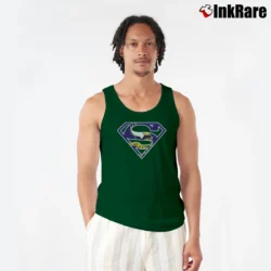 Men’s Minnesota Vikings x Superman Fan Design Tank Top in forest green | Breathable, Active-Friendly Design