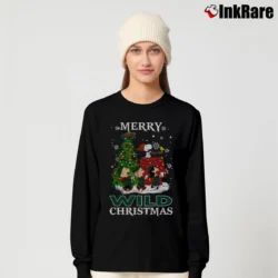 Women’s Minnesota Wild Christmas Snoopy Long-Sleeve Top in black | Sleek, Versatile, All-Season