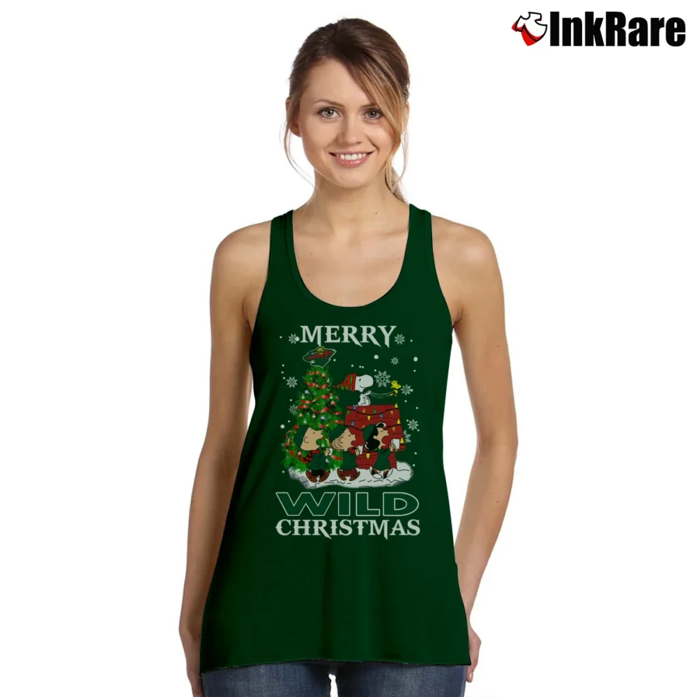 Women’s Minnesota Wild Christmas Snoopy Tank Top in forest green | Lightweight, Movement-Friendly