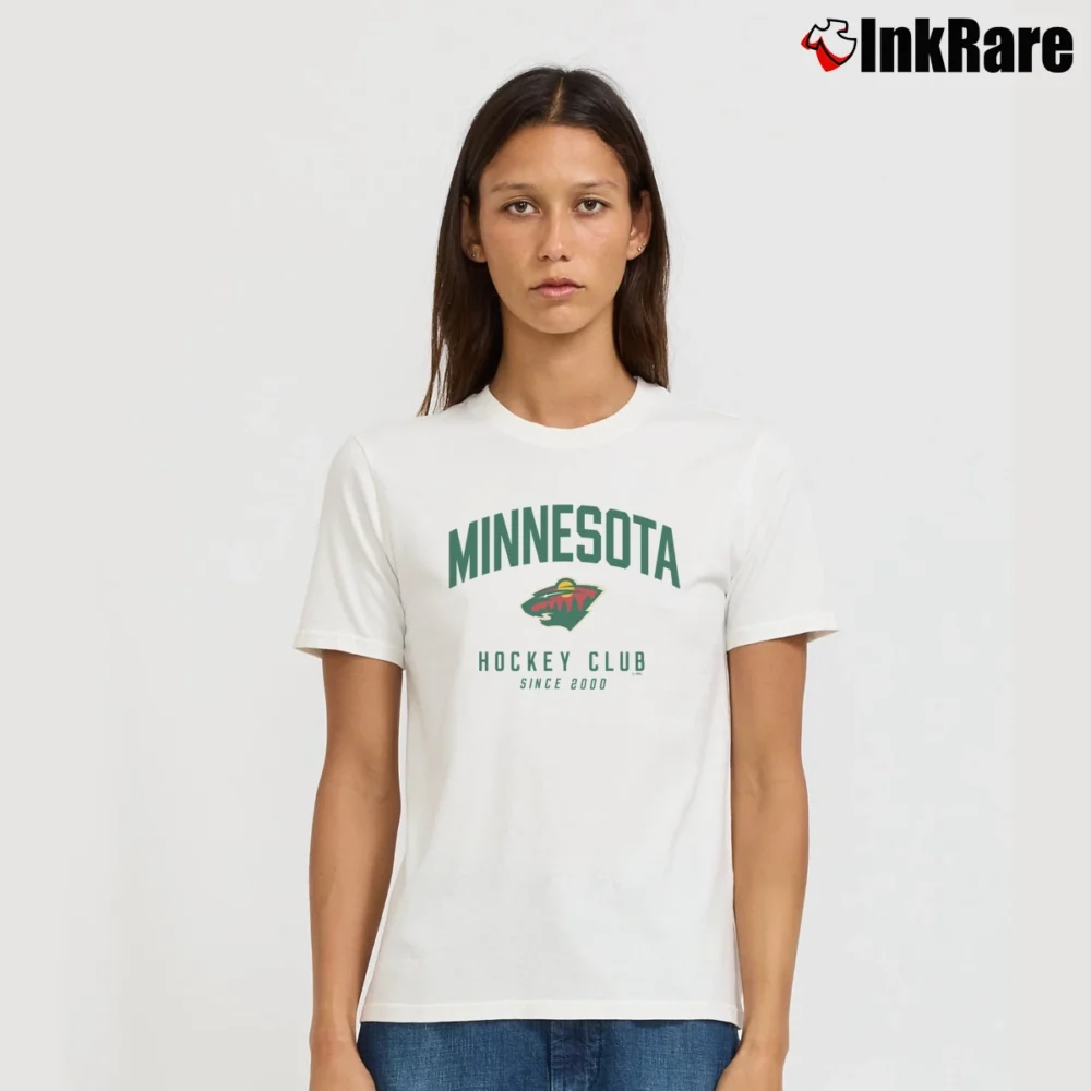 Women’s Minnesota Wild Hockey Club Since 2000 Signature T-Shirt in white | Soft, Flattering Fit