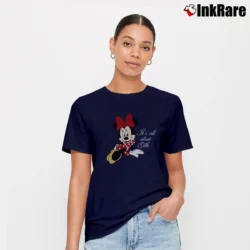 Women’s Minnie All About Me Red Signature T-Shirt in navy | Soft, Flattering Fit