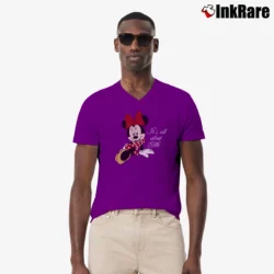 Men’s Minnie All About Me Red V-Neck Tee in purple | Sharp, Breathable, Everyday Staple