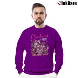 Men’s Minnie And Mickey Christmas On Main Street Crewneck Sweatshirt in purple | Cozy Fabric, Clean Style