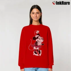 Women’s Minnie Mouse Disney Mickey Relaxed Sweatshirt in red | Soft, Laid-Back Vibe