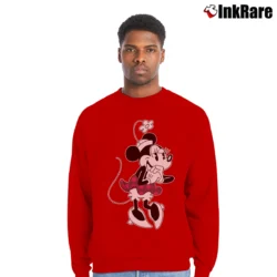 Men’s Minnie Mouse Disney Mickey Crewneck Sweatshirt in red | Cozy Fabric, Clean Style