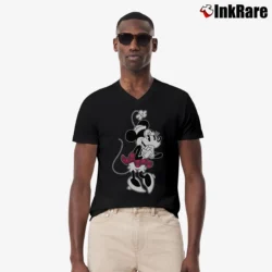 Men’s Minnie Mouse Disney Mickey V-Neck Tee in black | Sharp, Breathable, Everyday Staple