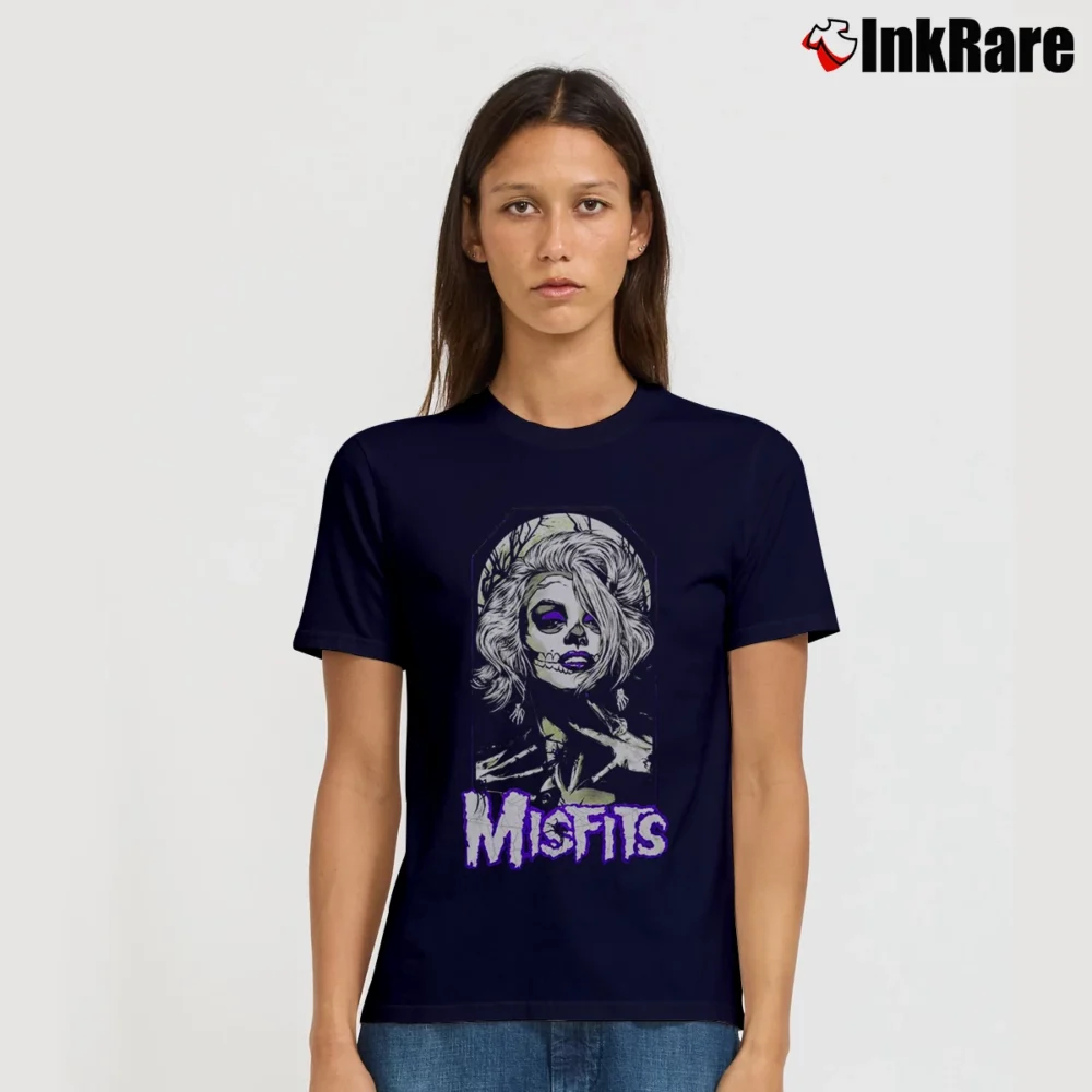 Women’s Misfits Band Horror Girl Signature T-Shirt in navy | Soft, Flattering Fit
