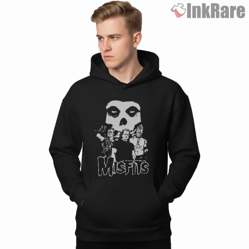 Misfits Band Members Portrait Shirt on black hoodie for men graphic tee