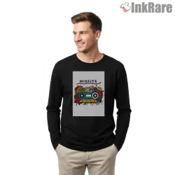 Misfits Boombox Splash Art Shirt on black long sleeve shirt for men graphic tee