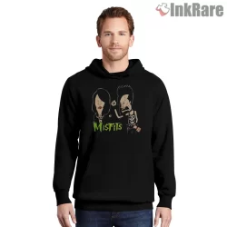Misfits Cartoon Punk Duo Parody Shirt on black hoodie for men graphic tee