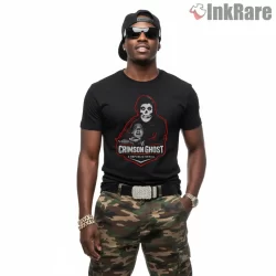 Misfits Crimson Ghost Horror Emblem Shirt on black short sleeve shirt for men graphic tee