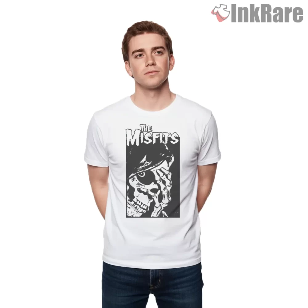 Misfits Crimson Skull Shadow Face Shirt on white short sleeve shirt for men graphic tee