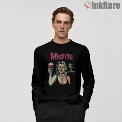 Misfits Die Die My Darling Glam Skull Woman Shirt on black long sleeve shirt for men graphic tee