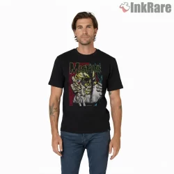 Misfits Fiend Skull Close Up Punk Shirt on black short sleeve shirt for men graphic tee