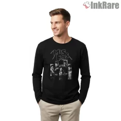 Misfits Fiends Band Photo Collage Vintage Punk Shirt on black long sleeve shirt for men graphic tee